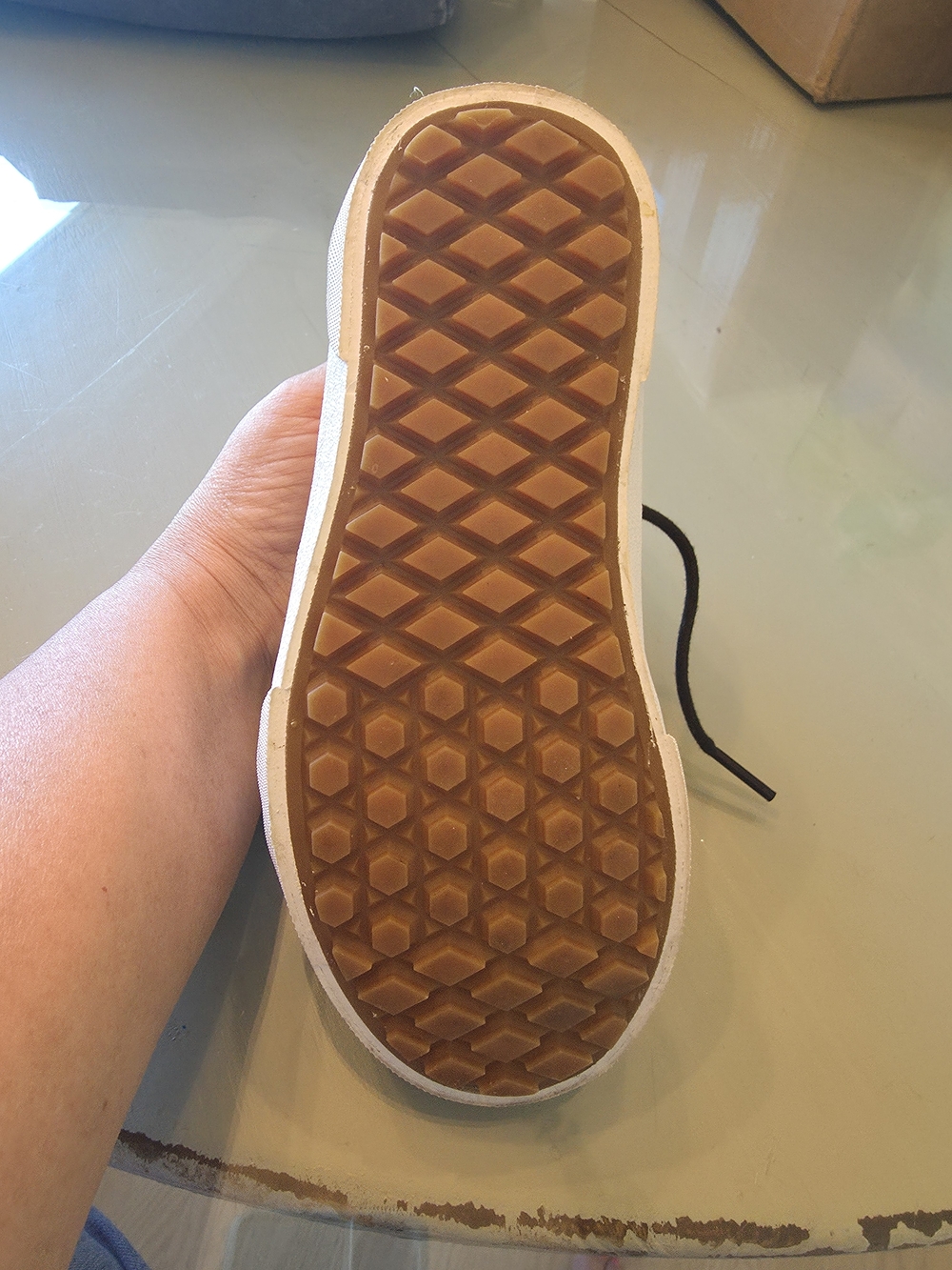 Vans Kids High-Top Sneakers in Gold with Black Laces - Picture 9 of 9